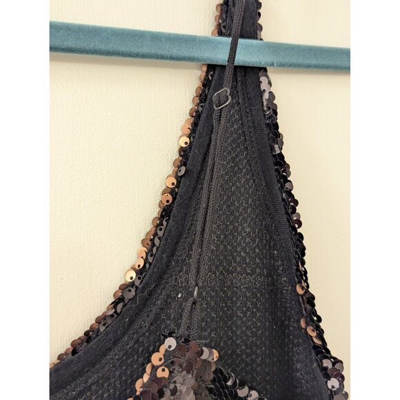 Black & Rose Gold Sequin Dress XS By Free People - Picture 5 of 7